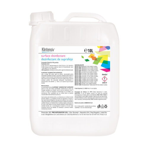 KLINTENSIV® – Dezinfectant suprafete gata de utilizare, 10 litri KLINTENSIV® – Dezinfectant suprafete gata de utilizare, 10 litri